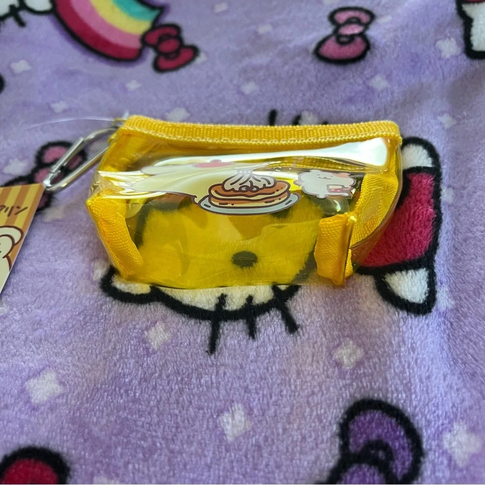 Pompompurin Yellow Clear Plastic Small Zip Coin Pouch NWT